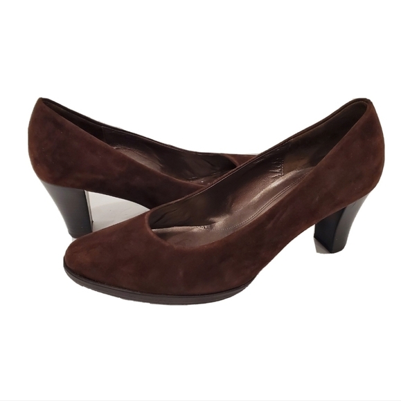 Gabor Brown Suede Heels - Picture 1 of 6